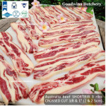 Beef rib SHORTRIB daging iga sapi frozen Australia GREENHAM crossed cuts for galbi bulgogi 1" 2.5cm (price/kg 6-7pcs)